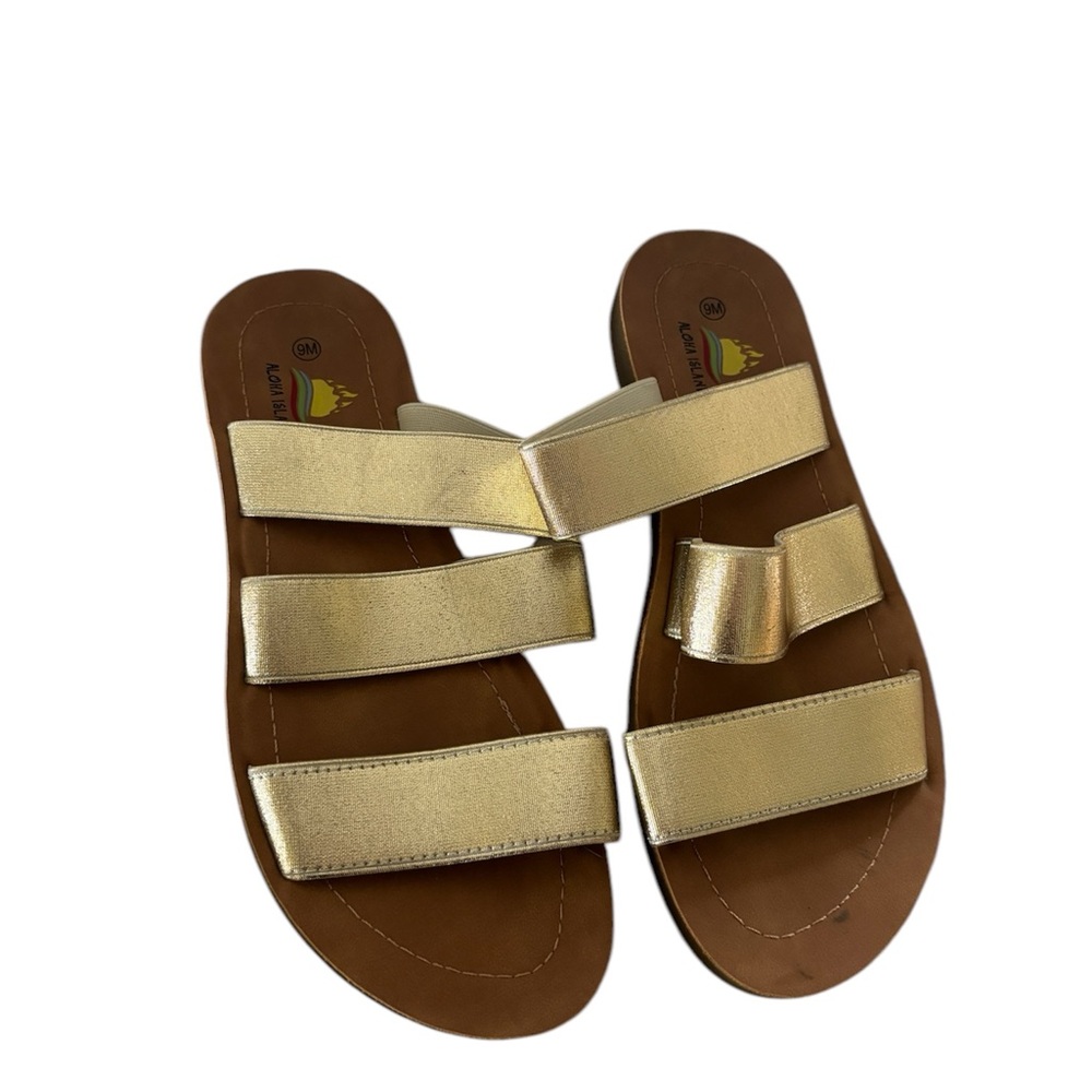 Gold Leather Sandals